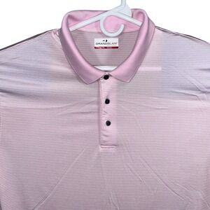 Grand Slam Performance Mens XL Pink‎ Striped Short Sleeve Golf Polo Shirt